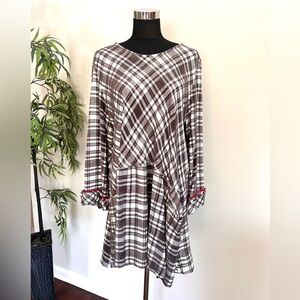 NWT Tunic Plaid Dress from Moonlight Fashion Y&S Design XL